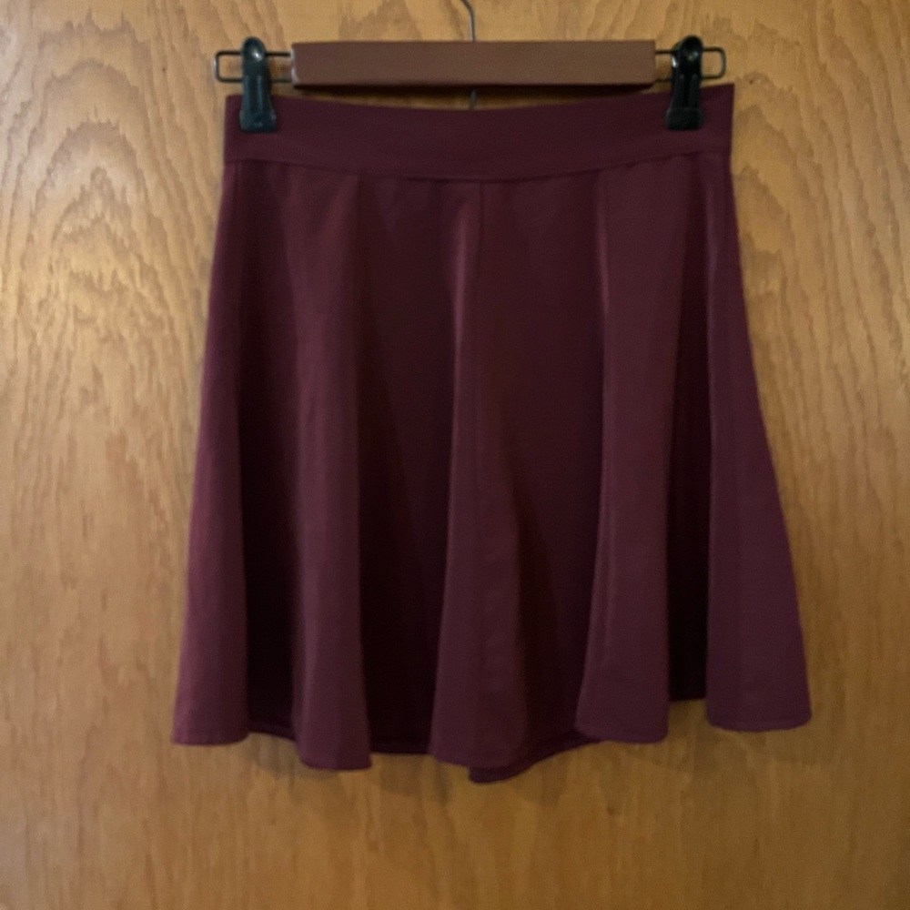 Brandy Melville Deep Red Skater Skirt